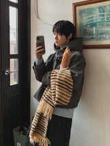 Choki Stripe Wool Muffler