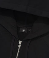 Women’s Oversized Clover Heart Raglan Hooded Zip-Up Black