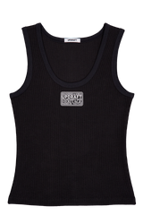 スリーブレスコットンTシャツ ブラック