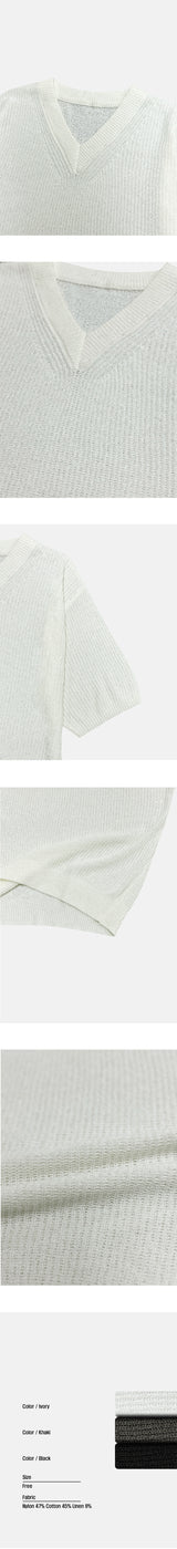 [S/S] Summer v neck half knit (3color)