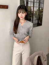 Daily V-neck Crop Knit Cardigan (9color)