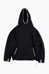 カーマインワッフルフードスウェットロングスリーブ