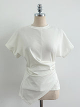 Chable Shirring Wrap Span Short Sleeve T-Shirt