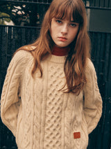 ROUND CABLE LABEL KNIT IVORY