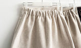  Humming Waist Banding Woolen Miniskirt