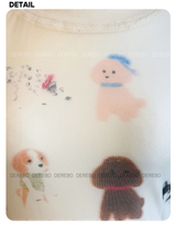 ブラーカートゥーンマッシュラウンドロングスリーブTシャツ