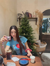Love Blue Cotton Short Sleeve T-shirt