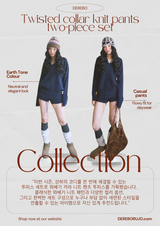 Twisted collar knit pants two-piece set