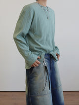 Loose ribbed bony long sleeve 3C