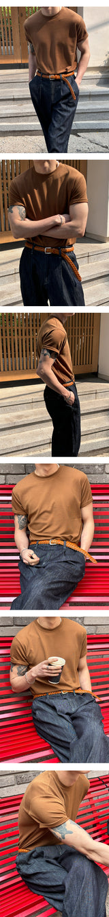 [S/S] ボンディングマッスルハーフニットTシャツ(10color)