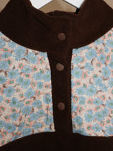 Femme Flower Pattern Quilted Fleece Long Sleeve T-Shirt (Button Detail)