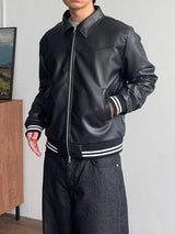 Twin Line Leather Jacket (2color) (No.995)