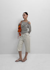 [MADE] Shailet SET - Halter Hood Sleeveless Top, Boat Neck Long Sleeve T-Shirt