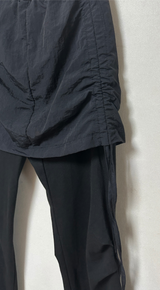 CRINKLE BOW PLEATED TWO-LAYER コットンブーツカットトレーニングスカートパンツレギンス - 2 COLOR
