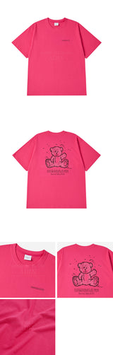24FW ハンドスケッチベア半袖Tシャツ ピンク