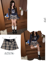 Heart Buckle Preppy Checkered Mini Skirt