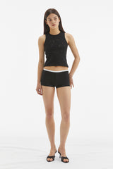 ROSE LACE SLEEVELESS /  BLACK