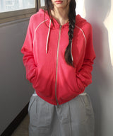 waffle hood zip-up