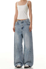 Distressed Blade Banana Jeans
