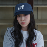 ツートーン ハウンドトゥース ピルボックス キャップ (Navy)