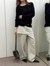 Washed skirt layered pants(2color)