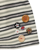 STRIPED BUTTON BEANIE IVORY(CV2GSUAB21A)