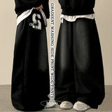 Nult Crack Number Vintage Washing Banding Wide Pants