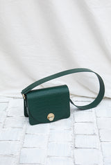ISLE MINI CROC ショルダーレザーバッグ / Wani Green