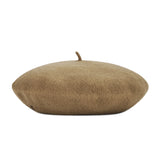 VARZAR Cursive Logo Wool Beret / Camel
