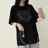 Face Heart Boxy Fit Short Sleeve T-shirt