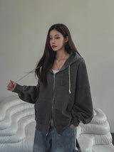 Noxie Pigment Embroidered Two-Way Hood Zip Up