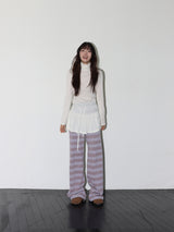 STRIPE KNIT PANTS (PURPLE)