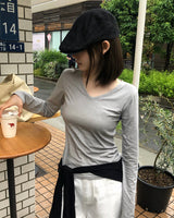 [ORIGINAL] ティカ ピグメント Vネック ロングスリーブ Tシャツ
