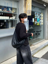 アンバーキャットブラッシュカーブドデニムパンツ (Black)