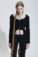 RABITA FUR CARDIGAN black