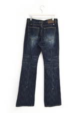 back rivet boots cut denim pants