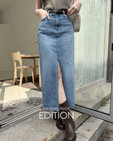 【MADE】スリットデニムロングスカート