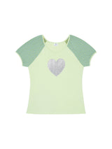 Heart glitter T-shirt - Green