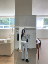 ラウンジホルタータンクオフショルダー長袖T & ロングパンツ 2pcsセット