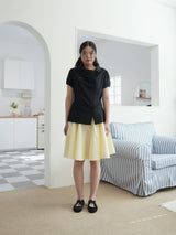 DRAPE COLLAR BLOUSE (BLACK)