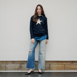 Star Intarsia Knit Navy