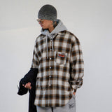 オンブレチェックシャツ (BROWN)