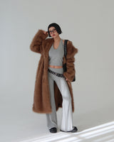 Maxi Raccoon Fake Fur Long Jacket Coat