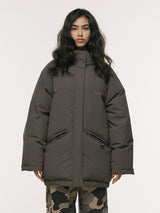 LONG DOWN PUFFER KHAKI BROWN