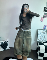 MUD CAT ウォッシングバルーンデニムパンツ 🤎🧸