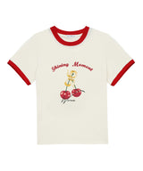 チェリーリンガーTシャツ_クリーム/レッド