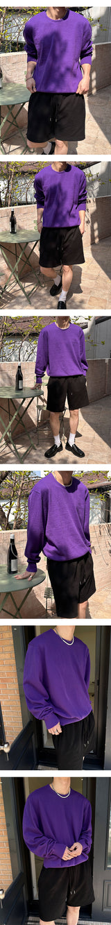 [S/S] ソフトラウンドネックニット袖(4color)