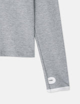 ワッフルカラーマッチングフィンガーホールラウンド長袖Tシャツ