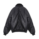 Black leather shirring padding