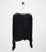 リンクルメッシュカーディガン ブラック